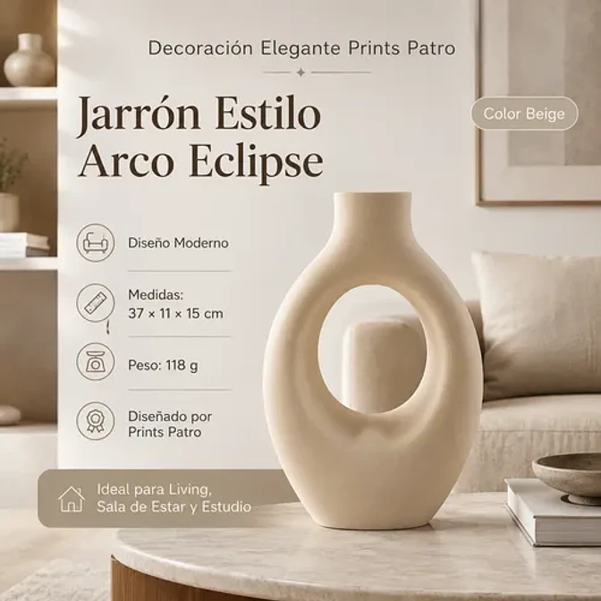 Decoración Elegante Prints Patro -jarrón Estilo Arco Eclipse 4