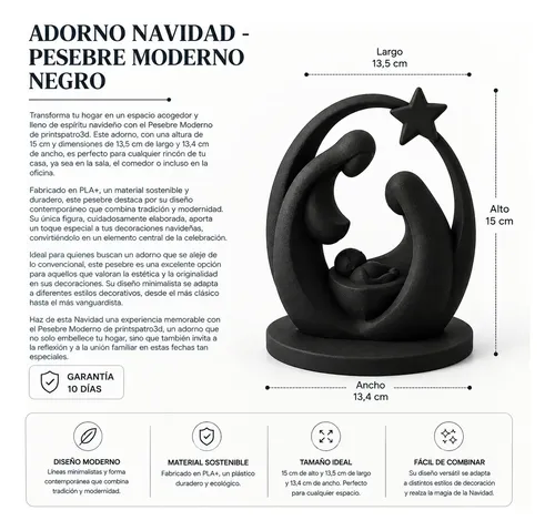 Adorno Navidad - Pesebre Moderno - Foto 4