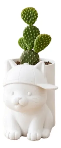 Macetero Decorativo Hogar- Michi Gorra 17 Cm