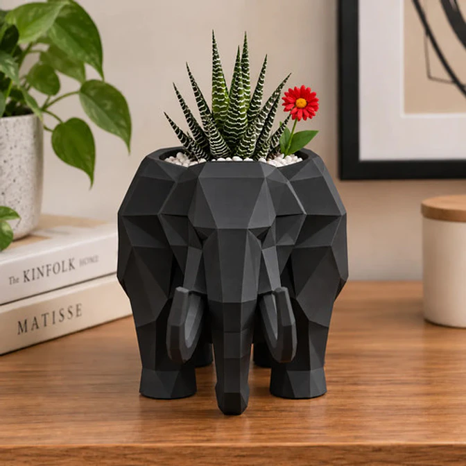 Macetero Decorativo Hogar- Forma Mamut 15 Cm 3
