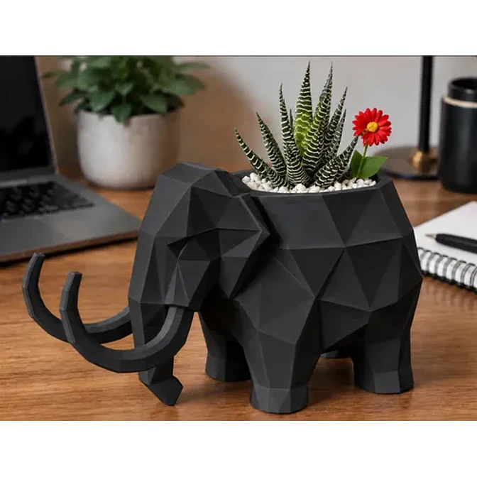 Macetero Decorativo Hogar- Forma Mamut 15 Cm 4