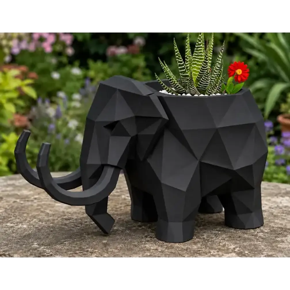 Macetero Decorativo Hogar- Forma Mamut 15 Cm 5