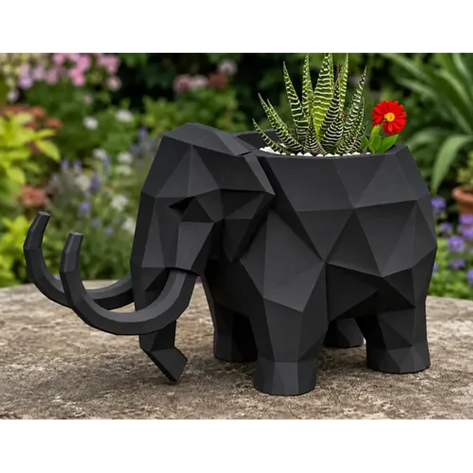 Macetero Decorativo Hogar- Forma Mamut 15 Cm 5