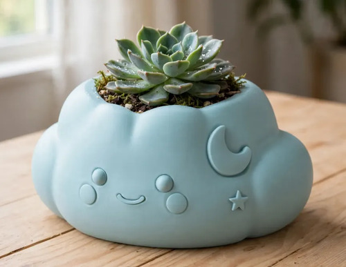 Macetero Decorativo Hogar- Forma Nube 10 Cm - Foto 3