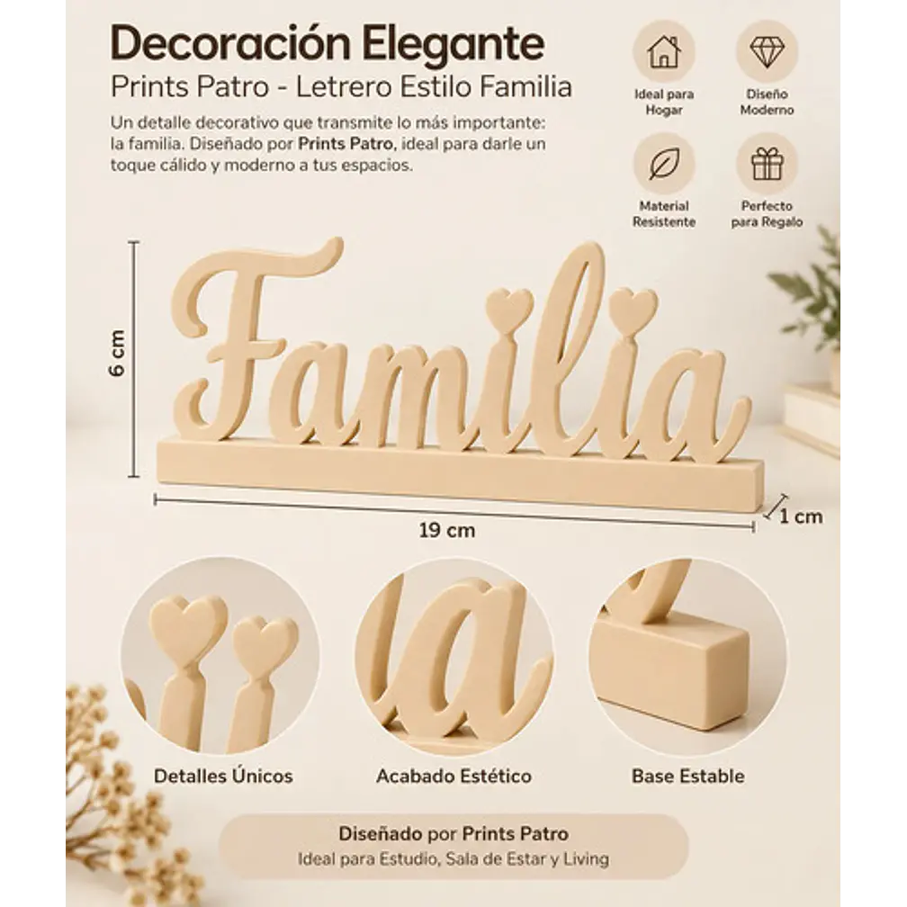 Decoración Elegante Prints Patro - Arte Estilo Familia 4