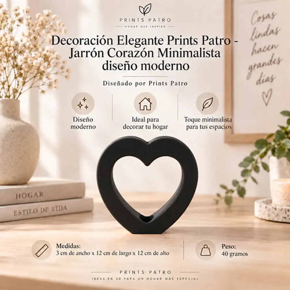 Decoración Elegante Prints Patro -jarrón Corazón Minimalista 2