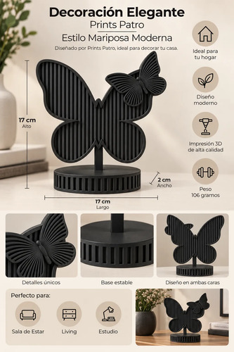Decoración Elegante Prints Patro - Estilo Mariposa Moderna - Foto 4