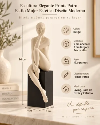 Escultura Elegante Prints Patro - Estilo Mujer Estética - Foto 4