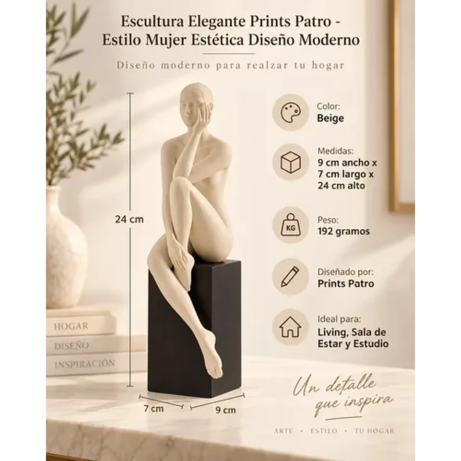 Escultura Elegante Prints Patro - Estilo Mujer Estética 4