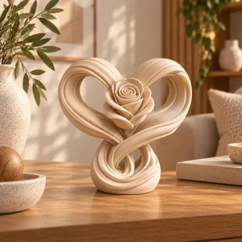 Escultura Elegante Prints Patro - Corazón Infinito Rosa