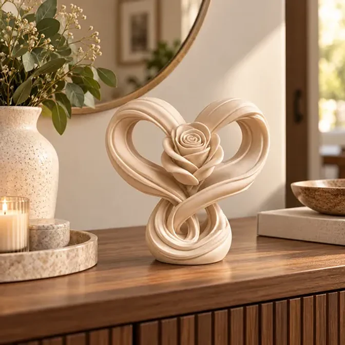 Escultura Elegante Prints Patro - Corazón Infinito Rosa 3