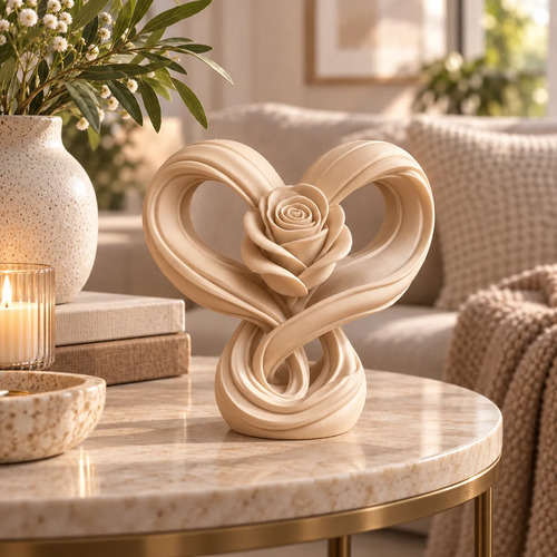 Escultura Elegante Prints Patro - Corazón Infinito Rosa - Foto 5