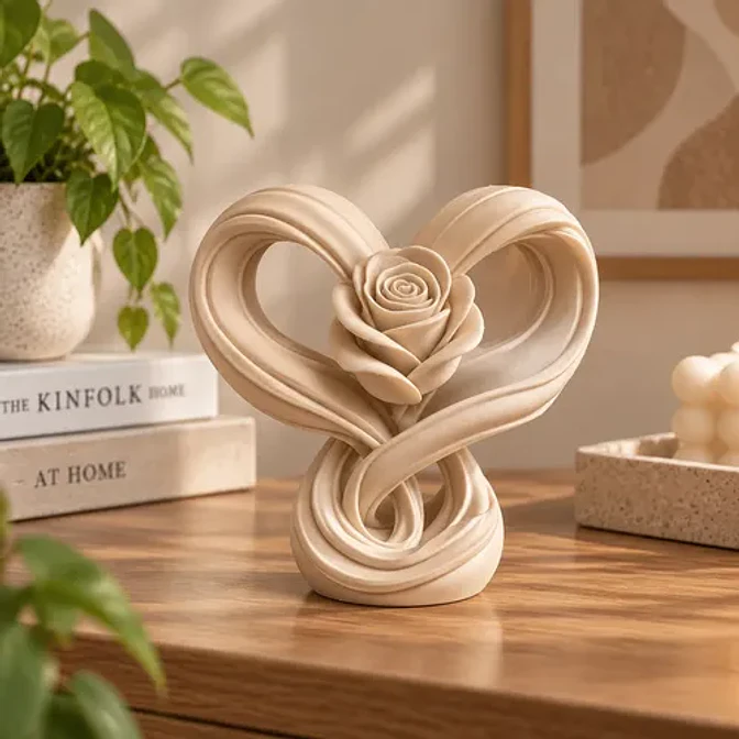 Escultura Elegante Prints Patro - Corazón Infinito Rosa 6
