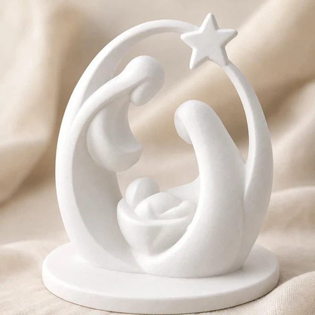 Adorno Navidad - Pesebre Moderno Blanco