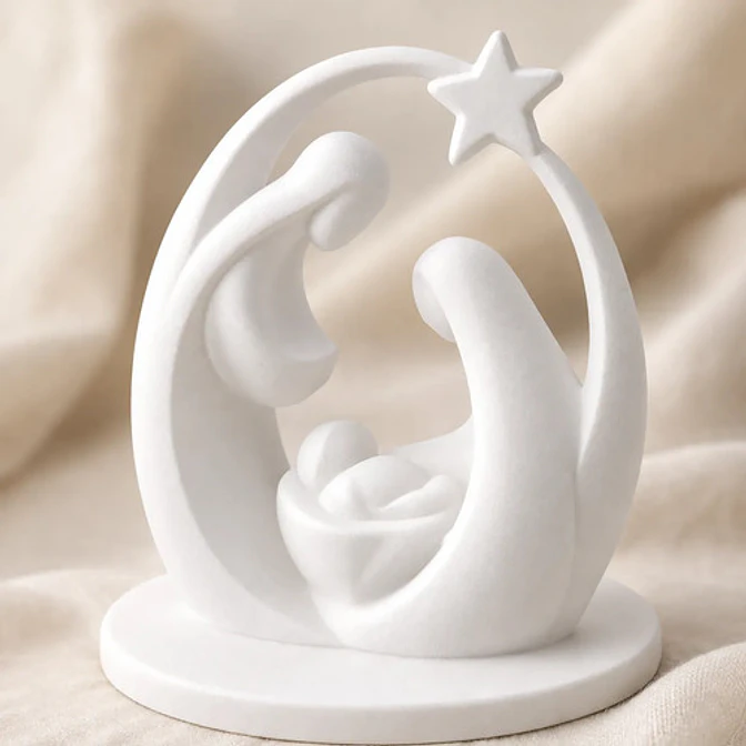 Adorno Navidad - Pesebre Moderno Blanco 2