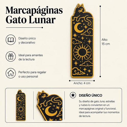Marcapáginas Decorativo- Gato Celestial 15 Cm - Foto 2