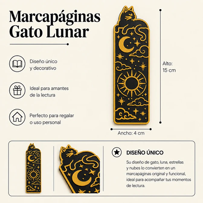 Marcapáginas Decorativo- Gato Celestial 15 Cm 2