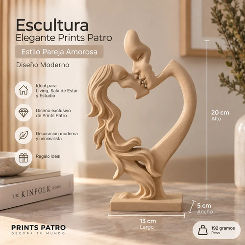 Escultura Elegante Prints Patro - Estilo Pareja Amorosa - Foto 2