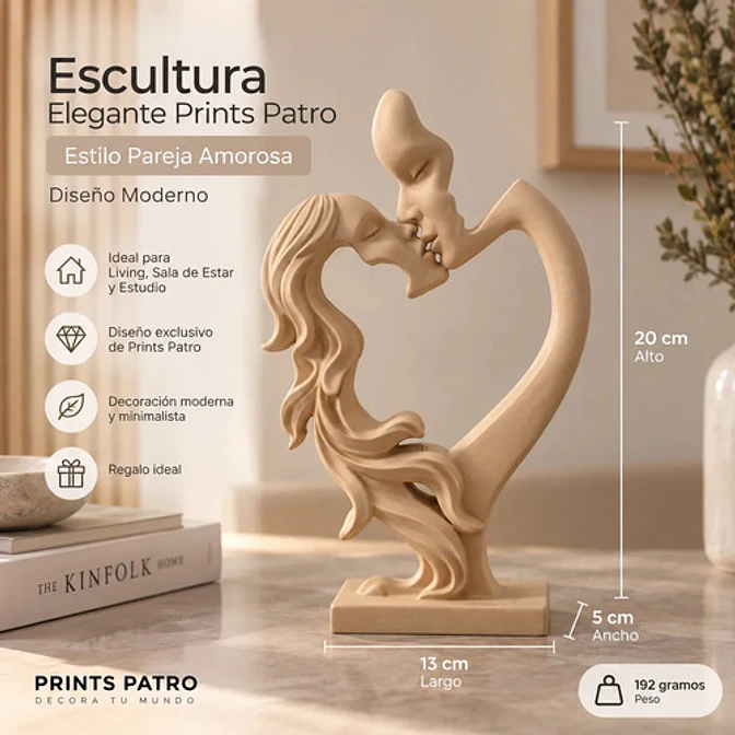 Escultura Elegante Prints Patro - Estilo Pareja Amorosa 2