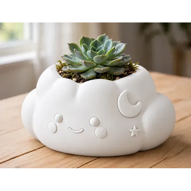 Macetero Decorativo Hogar- Forma Nube 10 Cm 9