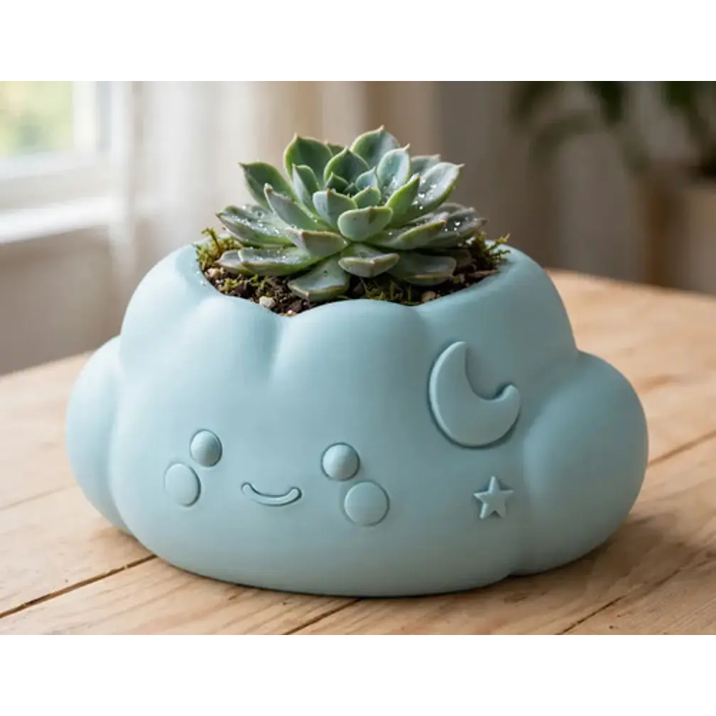 Macetero Decorativo Hogar- Forma Nube 10 Cm 21