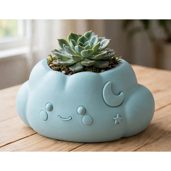Macetero Decorativo Hogar- Forma Nube 10 Cm 21