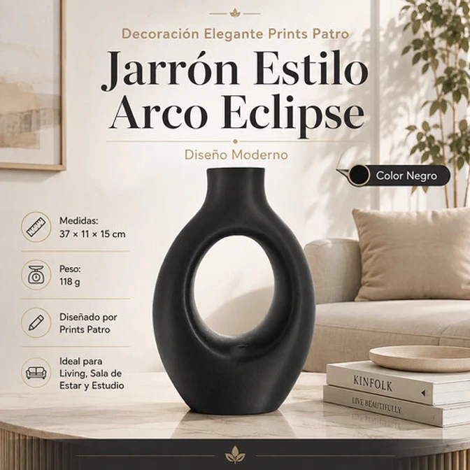 Decoración Elegante Prints Patro -jarrón Estilo Arco Eclipse 8