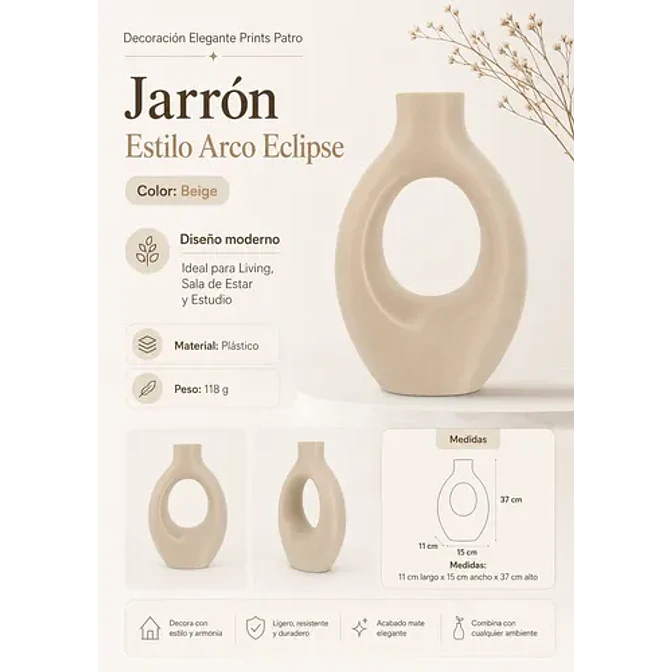 Decoración Elegante Prints Patro -jarrón Estilo Arco Eclipse 14