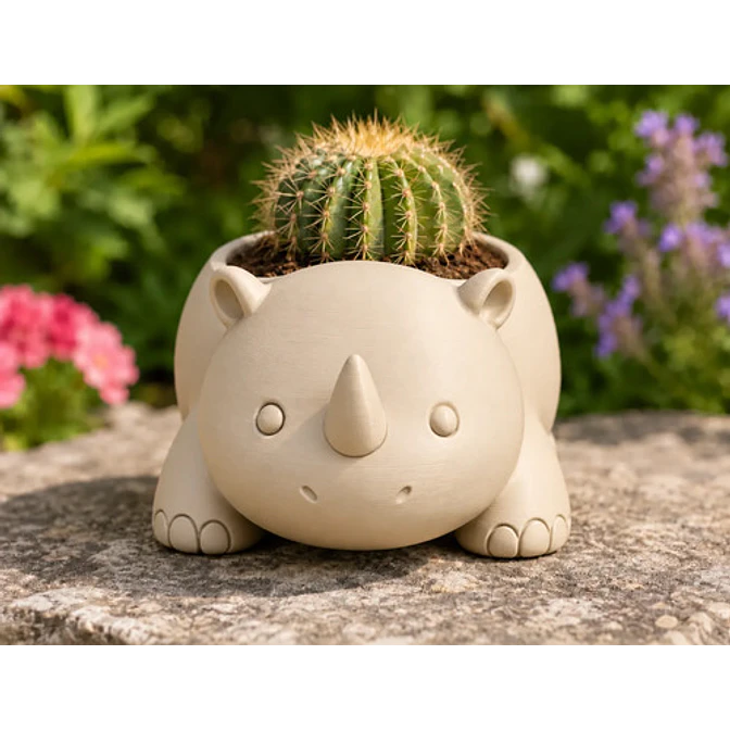 Macetero Decorativo Hogar- Rinoceronte 8 Cm 10
