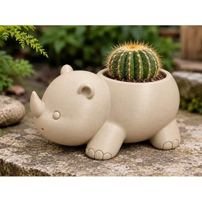 Macetero Decorativo Hogar- Rinoceronte 8 Cm 12