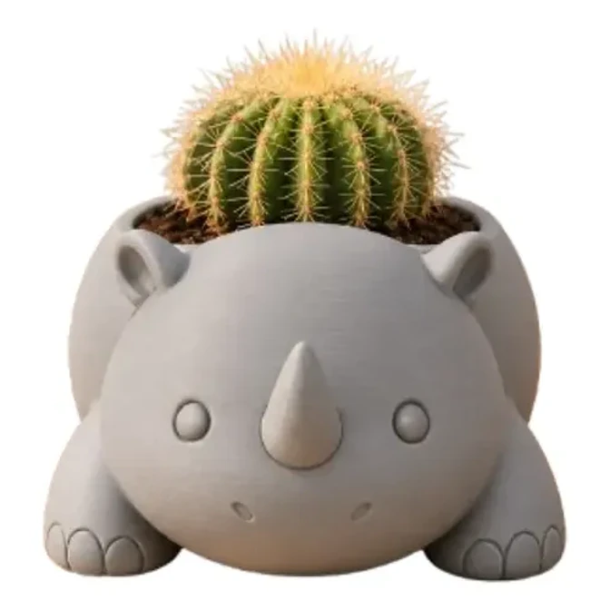 Macetero Decorativo Hogar- Rinoceronte 8 Cm 13