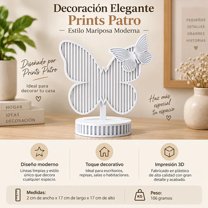Decoración Elegante Prints Patro - Estilo Mariposa Moderna 8