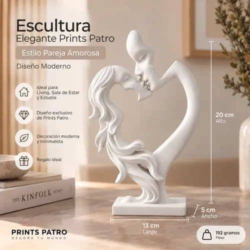 Escultura Elegante Prints Patro - Estilo Pareja Amorosa - Foto 11