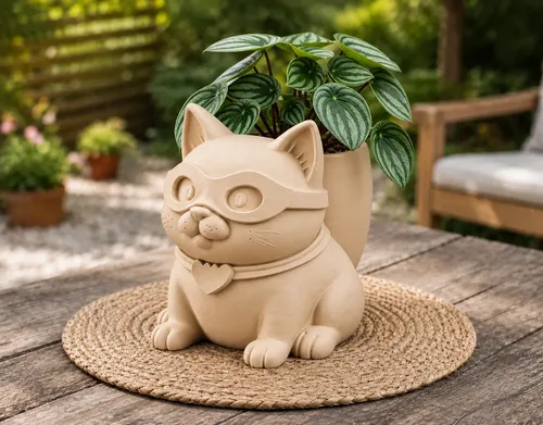 Macetero Decorativo Hogar- Gatito Héroe 15 Cm - Foto 12