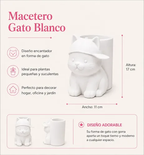 Macetero Decorativo Hogar- Michi Gorra 17 Cm - Foto 8