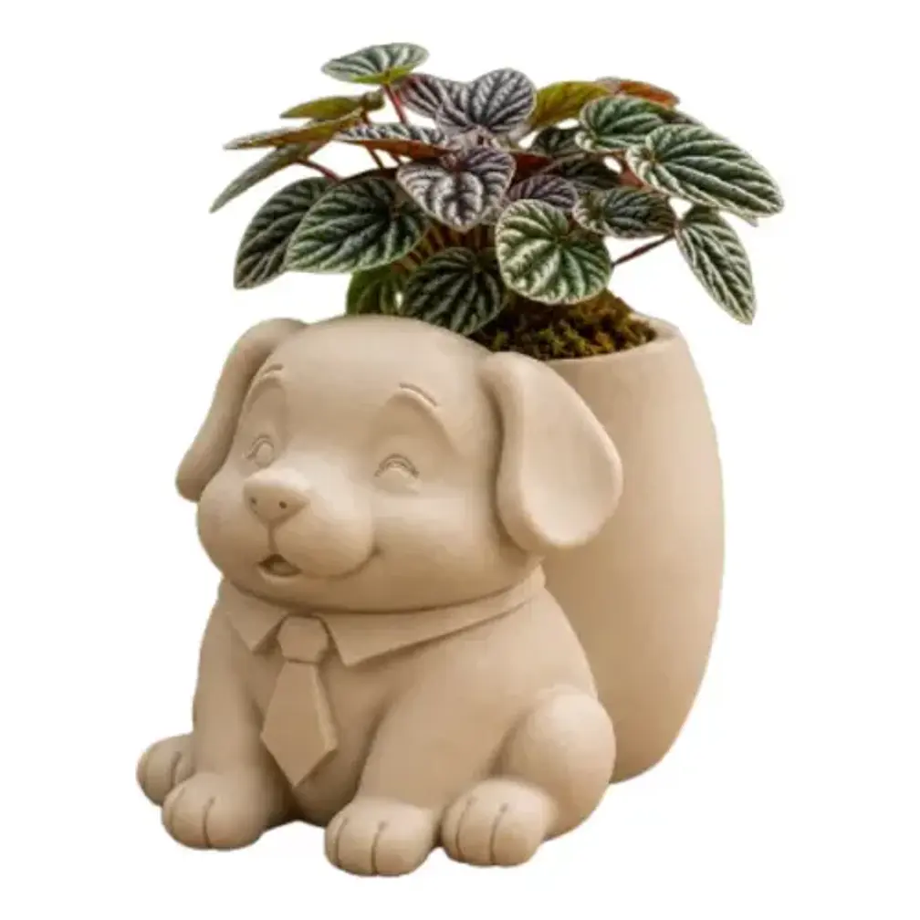 Macetero Decorativo Hogar- Perrito Oficinista 20 Cm 7
