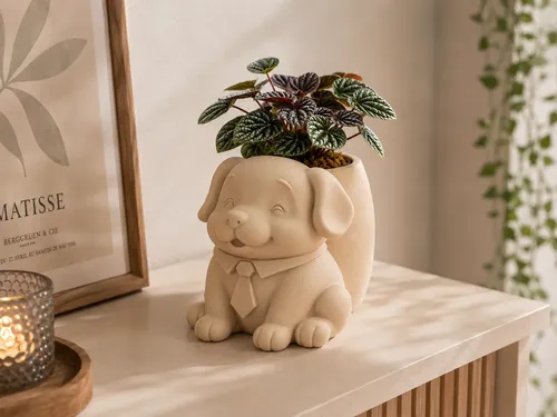 Macetero Decorativo Hogar- Perrito Oficinista 20 Cm - Foto 12