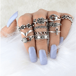 Set de 11 Anillos Luna • Midi