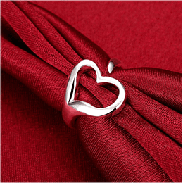 Anillo Lovely Heart • Ajustable • Bañado en Plata