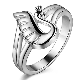 Anillo Cisne • Bañado en plata