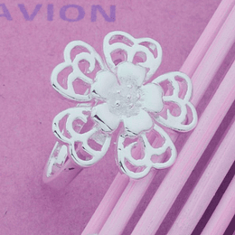 Anillo Flower Cute • Bañado en Plata