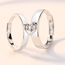 Set de 2 Anillos Half Love • Ajustables