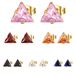 Aros Pirámides de Cristal • Acero Q.