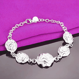 Pulsera 5 Rosas • Bañada en Plata