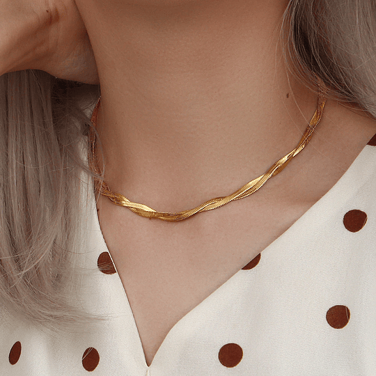 Collar Entrelazadas Gold • Acero Q.