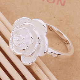  Anillo Flor Cutie • Bañado en Plata