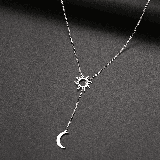 Collar Sol Luna • Acero Q.