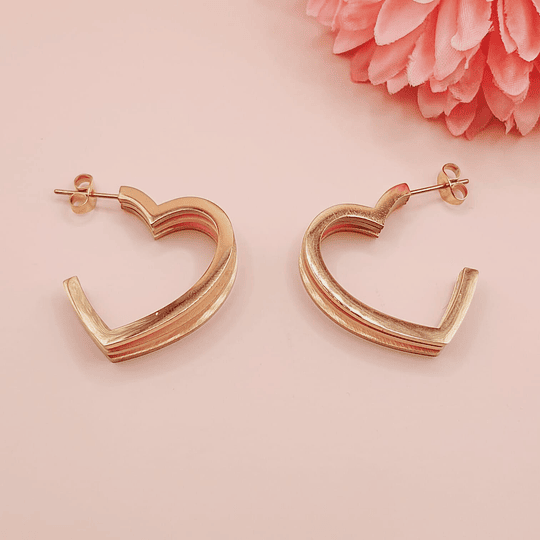 Aros Triple Corazones • Acero Q.