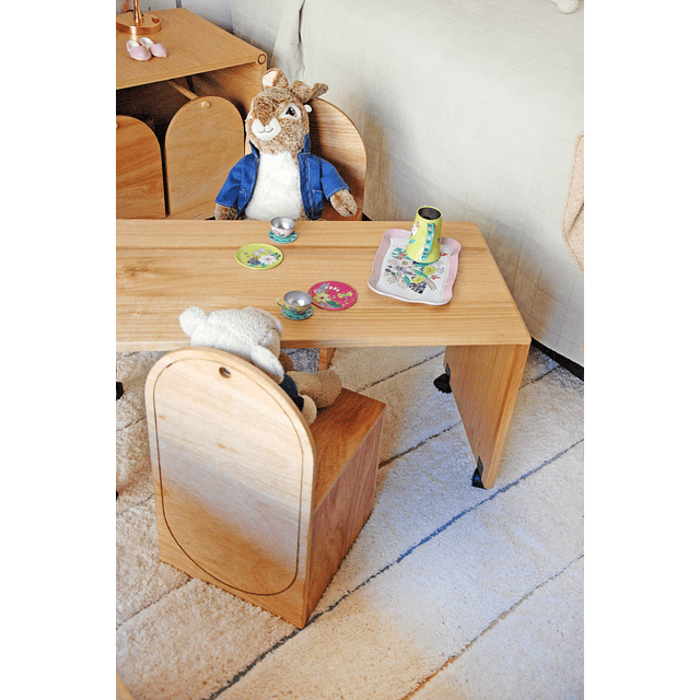 Conjunto mesa + sillas 180°