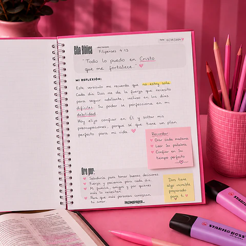 Diario Devocional "Rosa" (Personalizado)